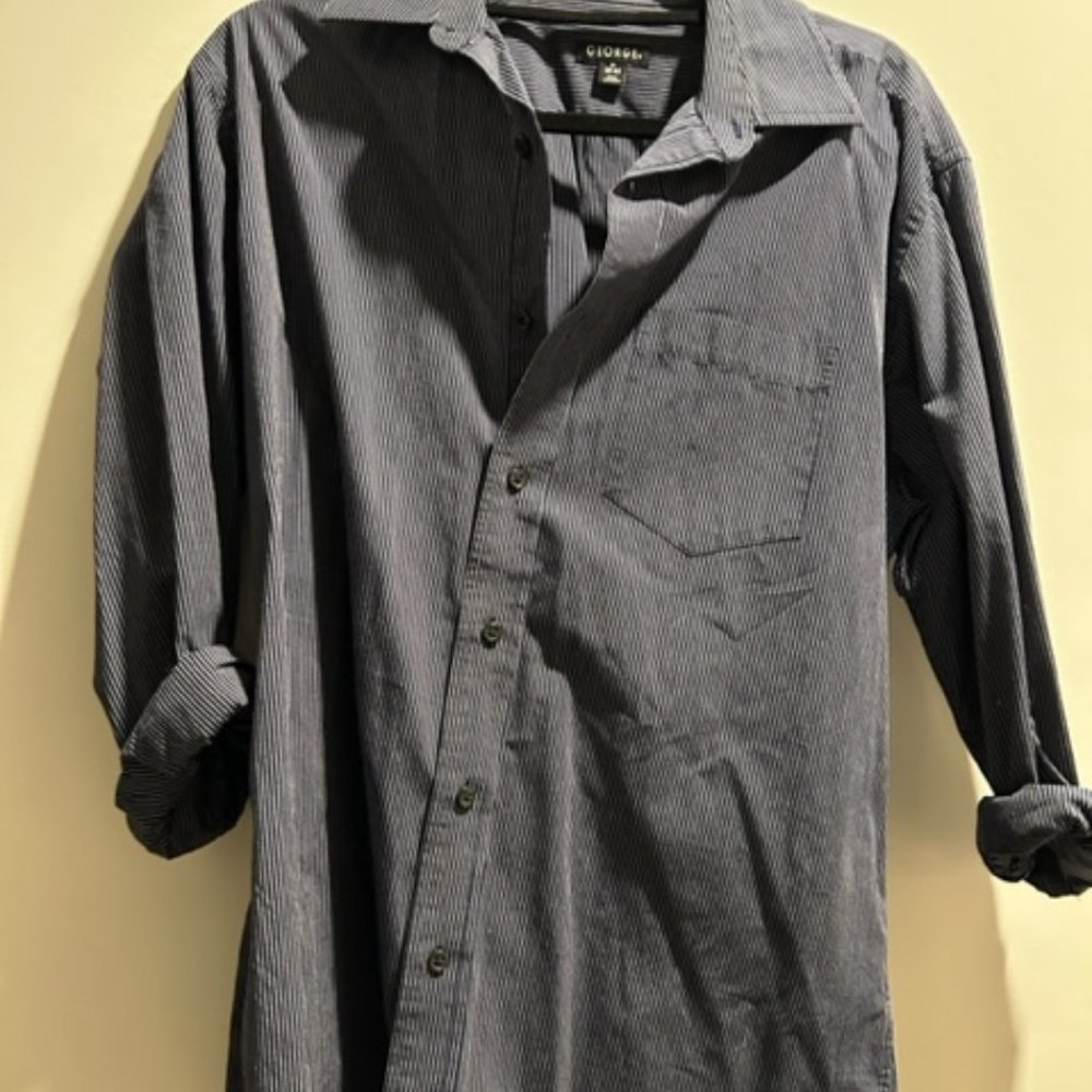 George Button Down Navy Blue